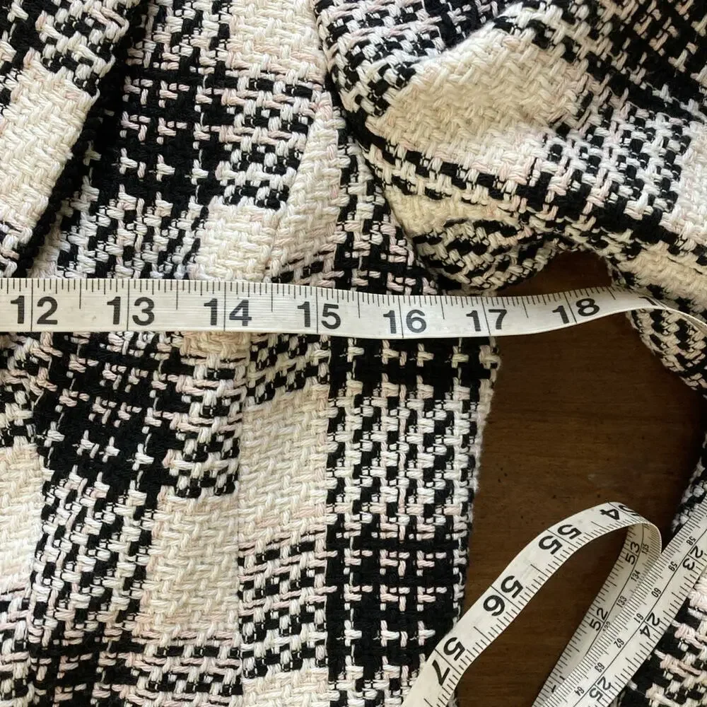 Talbots Women's Lake Tweed Blazer Sz 2‎ Ivory Blush Black Academia Clueless $219
